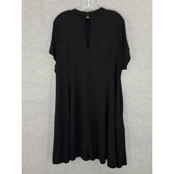 Torrid Dress Women Plus Sz 4 Black Pullover Short Sleeve‎ Stretch Relaxed Casual - Picture 2 of 13